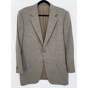 ERMENEGILDO ZEGNA Gray Plaid 2 Button 100% Wool 15 MilMil 15 Blazer 44R 54R EUR